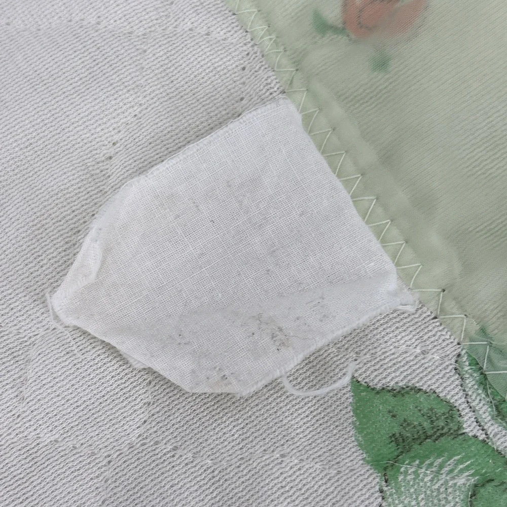Vintage 70s  Acrylic Baby Blanket Satin Trim Woodland Mushrooms Dear Bunny Chick